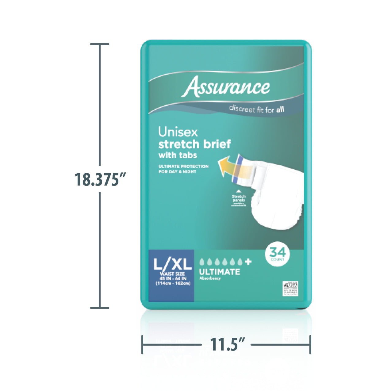 Assurance Large/XLarge Unisex Stretch Briefs With Tabs 34 Ct – onestore360